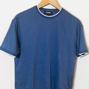 EXPRESS Men’s Crew Neck Shortsleeved Shirt Blue with White Trim size xs